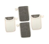 Veemoon Bolsas de Jabón Exfoliantes de Lino Negro Textura Cómoda 4 Unidades Tamaño Medio Secado Rápido para Baño Doméstico