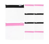 Veemoon Bolsas de Medicamentos de Viaje Reutilizables 14 Piezas 7,6x7 Cm Transparentes Negras y Rosas, Organizador Portátil para Medicinas y Accesorios, Bolsa de Almacenamiento para Viaje