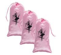 Veemoon Bolsas para Zapatos de Ballet 3 Piezas Cordón Bolsa de Baile para Niña Almacenamiento para Zapatillas de Ballet Suave Satinada para Entrenamiento y Viaje