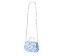 Veemoon Bolso Bandolera y Lazo Elegante para Mujer Lentejuelas Brillantes Gran Capacidad, Cadena Desmontable y Diseño de Perlas para Fiestas y Eventos