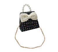 Veemoon Bolso Edad de adolescencia Bolsas Chicas Azul Carteras de Mujer Monedero con Lazo bandoleras para niñas Bolsa de Bowknot Bolsa Crossbody con Lazo Sabana de Algodon Negro