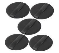 Veemoon Borlas de Polvo Negras para Base de Maquillaje, 5 Piezas, Esponjas sin Látex, Uso Profesional y Viaje, Accesorio Cosmético para Rostro