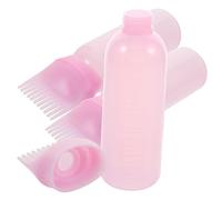 Veemoon Botella Aplicadora Cabello 3 Unidades Tamaño Medio Peine Aplicador Rosa para Teñir y Aplicar Aceite Cuero Cabelludo en Salones y Uso Doméstico