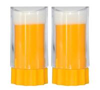 Veemoon Botella Marcadora para Abejas Reina 2 Pcs Plástico Duradero Base Amarilla Equipo Apícola Preciso para Captura y Marcado de Reinas Apicultura Herramienta Ligera y Compacta para