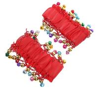 Veemoon Brazalete de Baile con Campana, Pulsera Roja para Danza del Vientre | Poliéster y Metal, Reutilizable y Lavable, Tacto Cómodo, para Fiesta Temática y Disfraz
