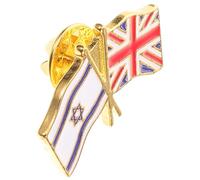 Veemoon Broche de Metal Patriótico Bandera del Reino Unido E Israel, Pin de Solapa de Aleación Ligera, Accesorio Decorativo para Ropa, Mochila y Sombreros, Tamaño Compacto