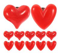 Veemoon Broche de Solapa Corazón Rojo Pequeño 12 Piezas para Mujer, Pin Decorativo Forma de Corazón para Ropa, Accesorios San Valentín, Alfiler para Chaquetas y Sombreros
