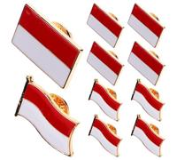 Veemoon Broche de Solapa Metálico 6 Piezas Bandera Nacional de Indonesia y Polonia, Insignias Patrióticas para Ropa, Accesorio Ligero y Resistente Adecuado para Decoración y Eventos
