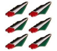 Veemoon Broche de Solapa Metálico Bandera de Palestina, Set de 6 Piezas, Insignia Patriótica para Ropa, Mochila y Accesorios, Pin de Traje Decorativo y Durable