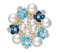Veemoon Broche Perlas y Para Mujer Accesorio Elegante Para Chales Bufandas y Suéteres Broche De Ramo Decorativo