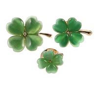 Veemoon Broches de Cuatro Hojas de Trébol Grandes, Medianos y Pequeños, Cierre Seguro, Diseño Ligero y Portátil, Broches Decorativos para Ropa, Vestidos y Accesorios, Amuleto de Buena