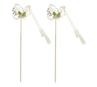 Veemoon Butterfly Tassel Hairpin Handmade Classical Chinese Hair Stick Vintage Style For Women Traditional Updo Accessory