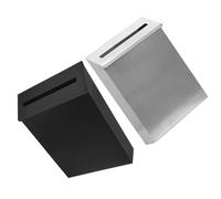 Veemoon Buzón Exterior de Pared de Hierro 2 Unidades Color Hierro y Negro para Cartas Donaciones y Sugerencias Buzón Vintage Rústico para Hogar Oficina y Patio Resistente y