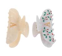 Veemoon Cabello Acrílicas Doradas Letras, Clip de Garra Inicial 2 Piezas, Accesorios Brillantes para Mujeres y Niñas, Sujeción Firme, Ideales para Fiestas y Uso Diario