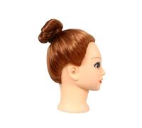 Veemoon Cabeza de Maniquí para Práctica de Peinados Pelo Sintético y Soporte, Adecuada para Formación en Cosmetología y Técnicas de Recogidos