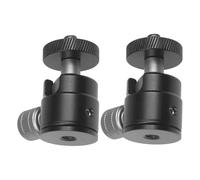 Veemoon Cabezal Esférico De Aluminio para Trípode Soporte para Proyector y Cámara, Mini Portátil, Rotación 360° Ajustable, Compatible Proyector, Montaje Estable, Color Plata, Pack 2 Unidades