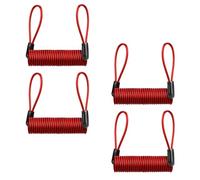 Veemoon Cable de Bloqueo para Freno de Disco de Bicicleta 1,5 M Transparente Rojo, 4 Piezas, Cable Recordatorio Antirrobo Alambre de Acero Resistente para Accesorios Ciclismo Segura