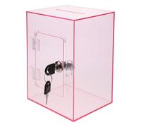 Veemoon Caja Acrílica con Cerradura para Donaciones y Propinas Buzón Transparente para Sugerencias y Votaciones Caja Pequeña para Mesa de Póker Color Rosa Uso Multifuncional en Eventos