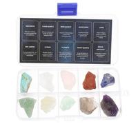 Veemoon Caja de 10 Figuras de Cristal Natural Irregulares Especímenes Minerales para Colección y Material Didáctico Infantil Adorno de Piedra para Decoración y Aprendizaje Científico