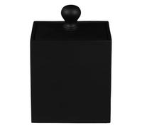 Veemoon Caja de Almacenamiento para de y Palillos de Dientes Estuche Organizador de Mate Negro Compacto y Funcional para Baño y Tocador con Tapa para Uso Diario