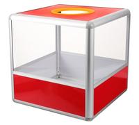 Veemoon Caja de Donaciones Transparente Multifuncional con Borde de Aluminio Urna Electoral y Contenedor para Rifas Donativos y Eventos para Reuniones y Fiestas