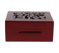 Veemoon Caja de Música DIY Manivela y Mecanismo de 15 Notas, Estuche Tallado de Madera Clásica en Rojo Antiguo, Organizador para Accesorios y Almacenamiento, Adecuado para Proyectos