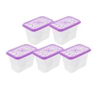 Veemoon Caja deshumidificadora recargable de 5 piezas, estuche vacío para | Contenedor absorbente de humedad recargable, cuerpo transparente que controla los niveles de agua y mantiene secos armarios,