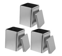 Veemoon Caja Metálica para Té de 3 Piezas, Lata Multiusos de Metal Plata, Contenedor Portátil para Dulces y Chocolate, Adecuado para Tienda y Uso Diario