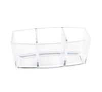 Veemoon Caja Organizadora de Acrílico Transparente para Escritorio 3 Compartimentos Estuche para Guardar Maquillaje y Pinceles Organizador Compacto de 18X7X8 CM para Cosméticos y