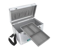 Veemoon Caja Organizadora de Portátil con Asa y Correa para Emergencias y Almacenamiento de de Gran Capacidad Maletín de Aluminio Color Plateado