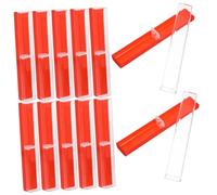 Veemoon Caja para Bolígrafos de Plástico Rojo Transparente, Ligera y Simple, 12 Piezas para Guardar y Mostrar Bolígrafos en Viajes de Negocios y Bolsos Pequeños