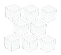 Veemoon Cajas De Almacenamiento Transparentes Cuadradas 8 Piezas Para Joyas y Manualidades, Plástico Resistente, Tamaño 5.5 Cm, Uso Hogar Baño y Oficina, Organizador Compacto Con Tapa