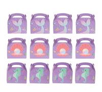 Veemoon Cajas de Obsequio para Fiesta de Sirenas 12 Piezas Cajas de Papel para Dulces Diseño Marino Asas Portátiles Ideales para Cumpleaños y Eventos Temáticos