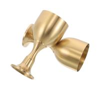 Veemoon Cáliz de Latón Dorado Grande Copa de Comunión Vintage para Altar y Rituales Juego de 2 Piezas Diseño Grabado Medieval para Decoración Renacentista y Eventos Religiosos