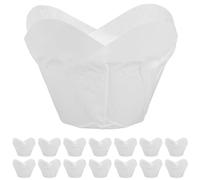 Veemoon Cápsulas para Cupcakes Lotus de Papel Pergamino Antigrasa Tamaño Mediano Color Blanco 200 Unidades Moldes para Muffins y Magdalenas Ideales para Repostería en Fiestas y