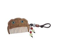 Veemoon Carved Sandalwood Comb With Bead Pendant Handcrafted Mini Pocket Comb For Women Traditional Chinese Engraved Hairbrush Smooth Glide And Frizz Control Travel Essential