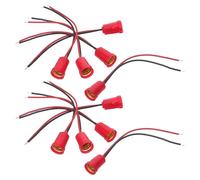 Veemoon Casquillos E12 con Cable de Plástico Negro y Rojo, Portalámparas Pequeño para Lámparas de Mesa, Pack de 10 Unidades, Base de Lámpara Pequeña para Reparaciones y