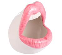 Veemoon Cenicero de Cerámica Creativo Boca Grande Rosa, Ignífugo Olor, Adecuado para Decoración del Hogar y Fiestas Originales