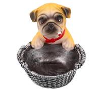 Veemoon Cenicero Decorativo Multifuncional de Resina Diseño de Perro Amarillo Accesorio Único Hogar y Oficina Contenedor Antiescapes Adecuado para Sala y Mesa de Centro