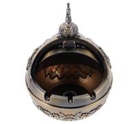 Veemoon Cenicero Vintage de Metal con Tapa a Prueba de Viento Resistente a Golpes Aleación de Zinc para Interior y Exterior Decoración Retro para Hogar Oficina y Patio