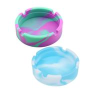 Veemoon Ceniceros de Silicona Irrompibles 2 Piezas Soporte para Cigarrillos Antideslizantes Redondos Colores Menta Rosa y Azul para Interior y Exterior Hogar Oficina y Jardín