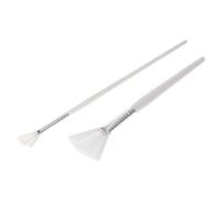 Veemoon Cepillo 2 Piezas en Forma de Abanico para Mascarilla Facial Mango de Aluminio y Cerdas de Nylon, Cómodo para Piel Facial y Áreas Grandes