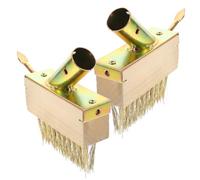 Veemoon Cepillo de Alambre de Acero para Deshierbe Mango de Madera Antideslizante, 2 Piezas, Herramienta Manual para Eliminar Malas Hierbas y Musgo en Grietas de Jardín y Césped