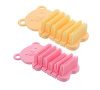 Veemoon Cepillo De Manos y Uñas 2 Piezas Cepillo Exfoliante Para Niños Amarillo y Rosa Suave y Flexible Para Limpieza De Uñas Adecuado Para Viajes y Baño