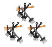 Veemoon Cepillo Limpiador para Peines 12 Piezas Rastrillo de Alambre, Mini Herramienta Portátil para Eliminar Suciedad y Cabello, Colores Surtidos Azul, Amarillo, Gris y Verde