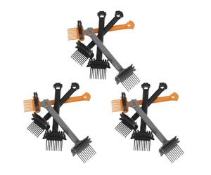 Veemoon Cepillo Limpiador para Peines 12 Piezas Rastrillo de Alambre, Mini Herramienta Portátil para Eliminar Suciedad y Cabello, Colores Surtidos Azul, Amarillo, Gris y Verde