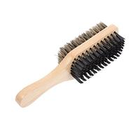 Veemoon Cepillo para y Bigote Doble Cara con Cerdas de Pelo de Jabalí y Cepillo Práctico de Madera de Haya para Limpieza de Facial Mediano para Hombres para Barberías y Viajes