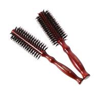 Veemoon Cepillos De Pelo De Peine Redondo De Cerdas Naturales 2 Unidades Tamaños Pequeño y Grande Para Mujer Cuidado Diario Distribución De y Reducción De Frizz Con Mango De Madera