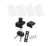 Veemoon Cerradura con Sistema de Llave para Puertas de Vidrio de Aleación de Zinc Negro para Grosor de Vidrio de 5-8mm, Evita Aperturas Accidentales en Muebles y Gabinetes