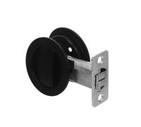 Veemoon Cerradura de Pestillo Invisible para Puerta Corrediza Negra Doble Gancho Tirador Redondo de Metal Empotrado Cerradura de Seguridad para Baño y Habitación Uso Interior